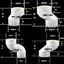 50 75款1.5 2.5 5公分移位缩口偏心器 内插偏置直接 管道移位器