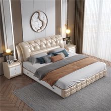 轻奢1.5m软包床靠背床免洗布布艺双人床家居卧室床1.8米1.5米家用