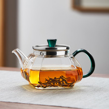 透明玻璃自带过滤花茶泡茶壶功夫彩色把手小号迷你小茶壶简约茶壶