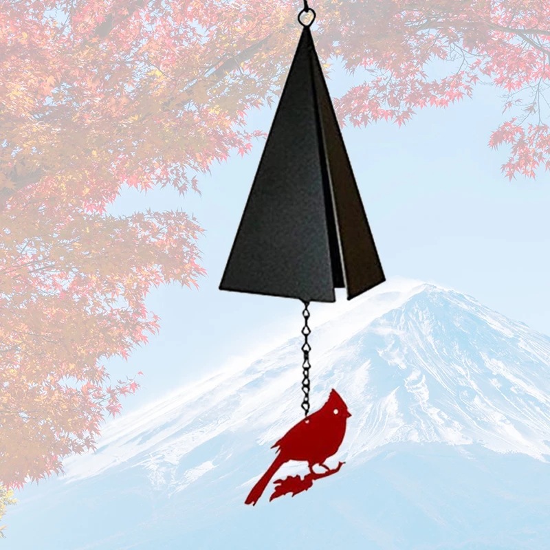 跨境新品万圣庭院场景装饰南瓜骷髅风铃十字架铁艺三角形风铃挂件