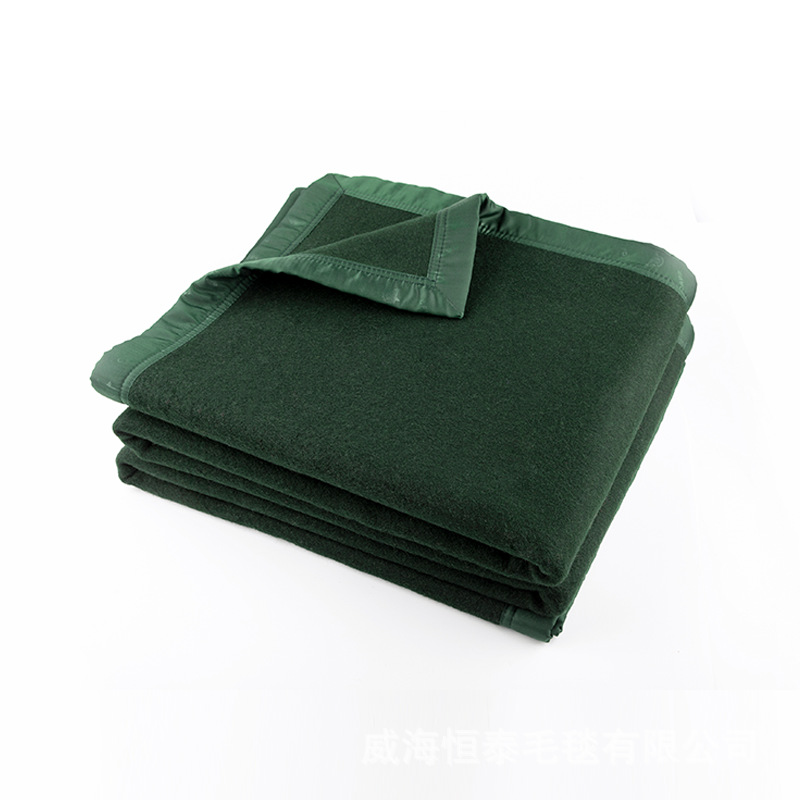 [Factory in Stock Wholesale] 09 Woolen Blanket Military Blanket Thermal Antistatic Thick Blanket Army Green 2kg