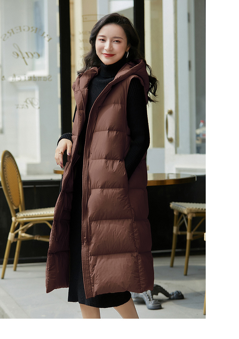 长款羽绒马甲女冬季外穿羽绒背心女外穿马夹坎肩女2021年新款女装