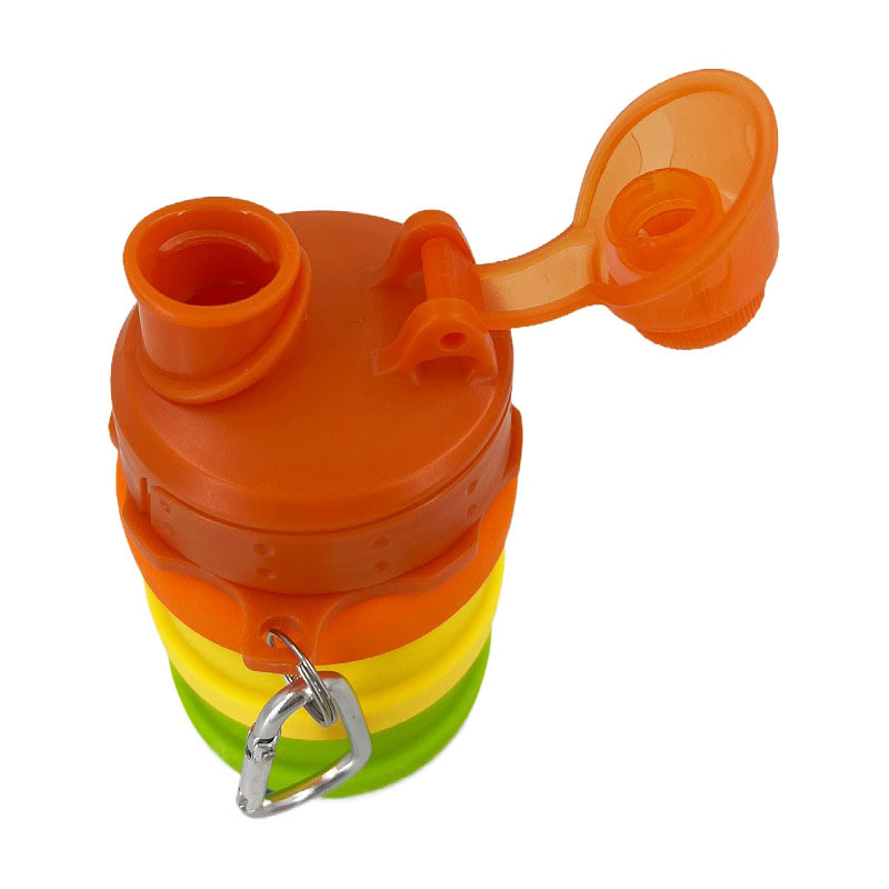 Spot Platinum Silicone Retractable Camouflage Sports Kettle Cross-Border 355ml Outdoor Portable Foldable Water Cup Bottle