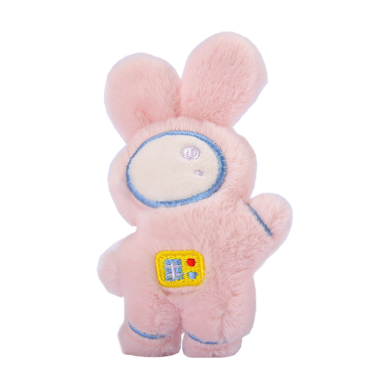 Cute Girl Heart Bunny Plush Toy Hanging Buckle Student Backpack Pendant Prize Claw Doll Couple Keychain