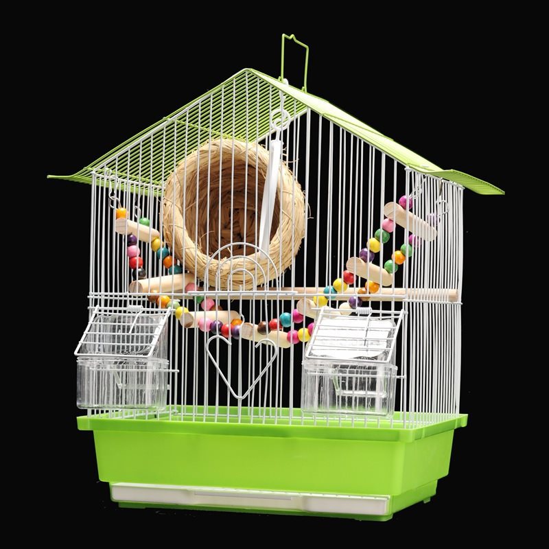 虎皮鹦鹉鸟笼子别墅鸟笼文鸟牡丹珍珠屋顶大号观赏家用金属繁殖笼