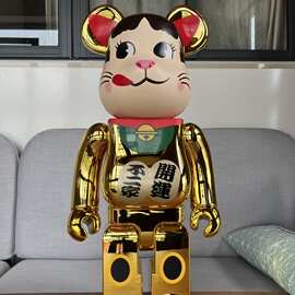 400% 28cm 金色 不二家开运 牛奶妹 abs 机械齿轮 积木熊暴力熊