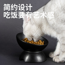 陶瓷猫碗猫咪食盆猫咪粮碗狗盆狗碗饮水碗单碗保护颈椎黑色宠物碗