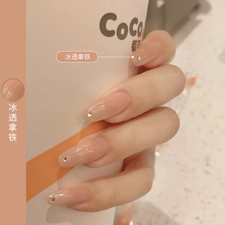 Baoshiman Nail Polish Glue 2024 New Jelly Transparent Nude Color Phototherapy Nail Color Glue Popular Nail Polish Glue Wholesale