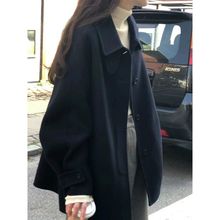 大衣短款女黑色呢子大衣毛呢外套2023年新款加厚今年流行小个子