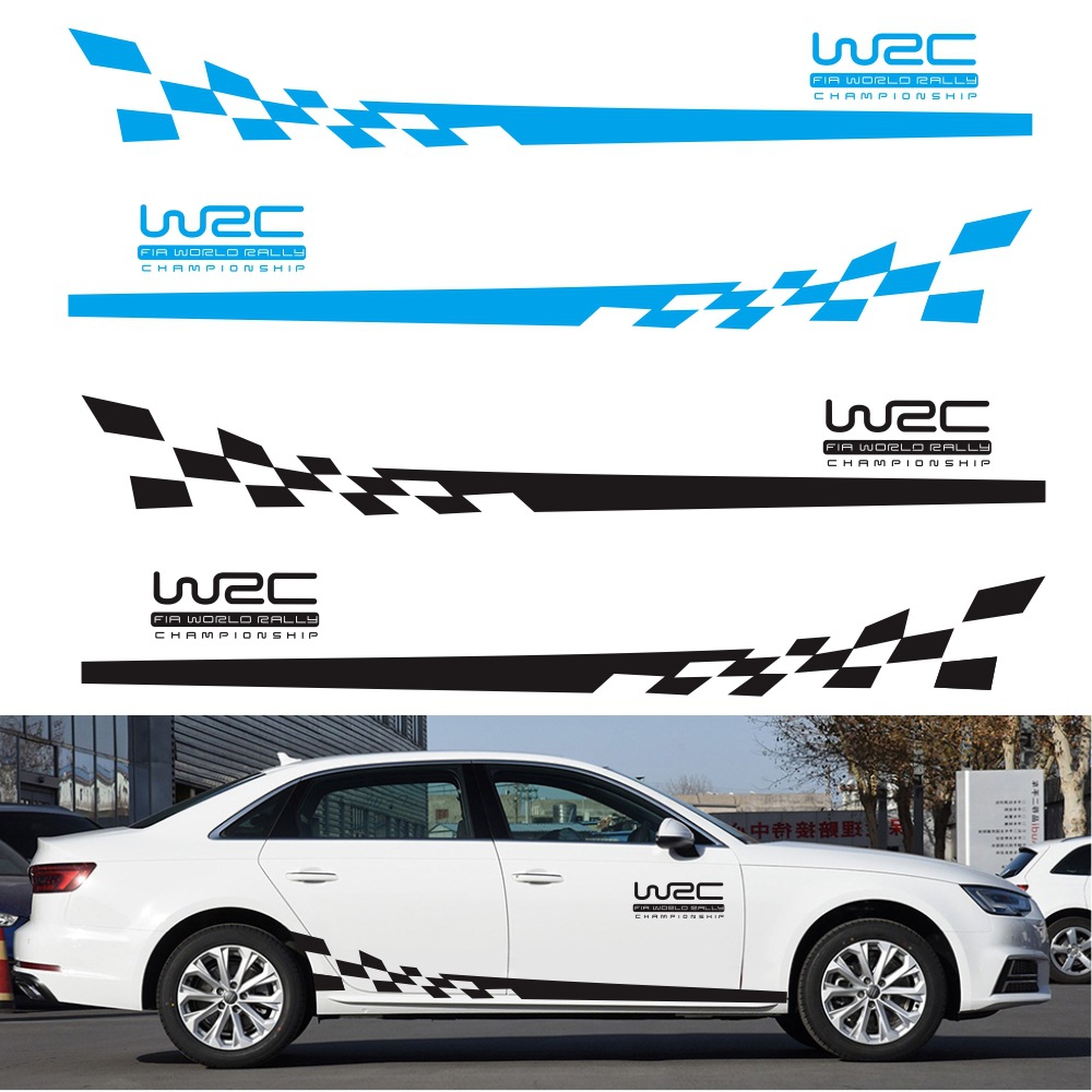 汽车侧裙车贴纸赛车条纹侧车身贴拉花190×9cm车型通用款改装车贴