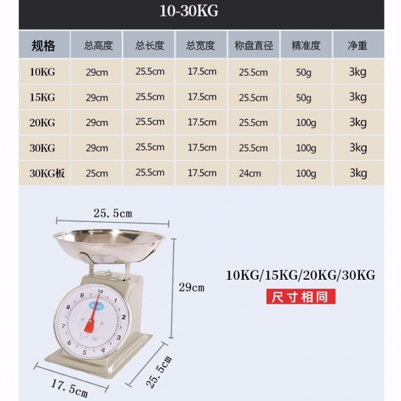 Scale Small Household Xiushan 10 Spring Scale Mechanical Dish Scale Scale Mechanical Pointer Vegetable Market kg Weighing Mini Scale 5