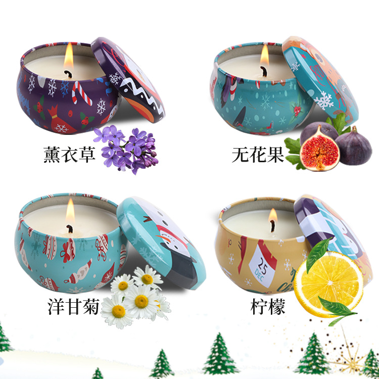 Soy Wax Christmas Gift Box Aromatherapy Candle Suit Nordic Interior Decoration Ornaments Fragrance Gift Christmas Candle