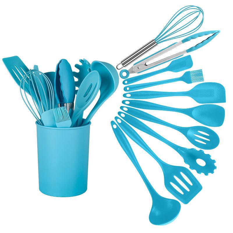 Foreign Trade in Stock Wholesale Silicone Kitchenware 11-Piece Kitchen Supplies Cooking Spatula Set Kitchenware Set