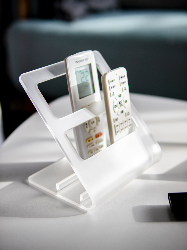 亚克力空调电视遥控器收纳盒客厅茶几桌面手机放置物架轻奢感