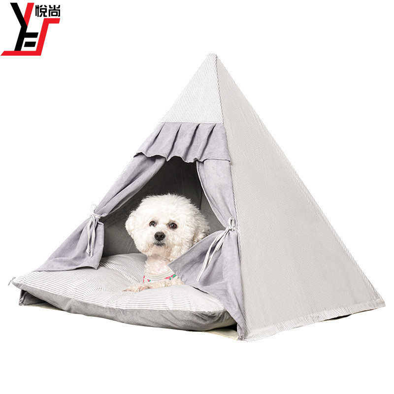 yueshang mdf foldable striped triangle pet tent cat nest dog house can be delivered one piece for bulk order