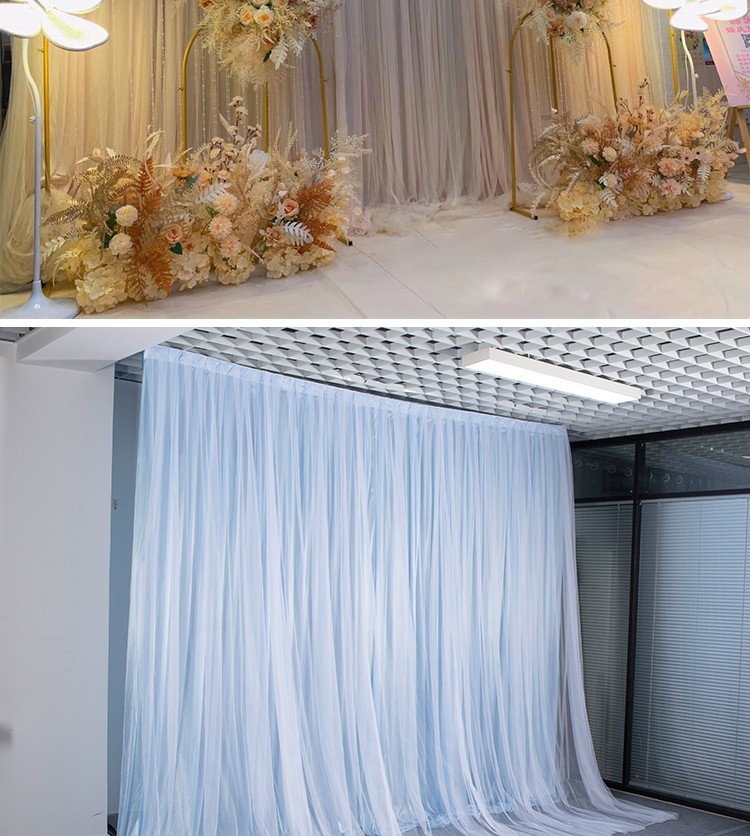 婚庆舞台背景纱幔装饰墙壁网纱婚礼布幔网红直播幕布生日场景布置