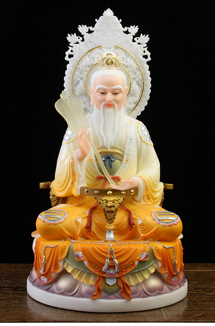 汉白玉三清道祖师太上老君神像道德元始灵宝天尊道家供奉家用摆件