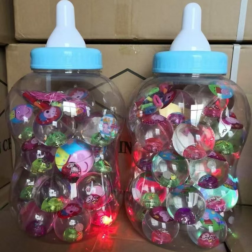 童玩屋带绳闪光弹力球1*30水晶球闪光发光儿童玩具跳跳球橡胶手腕