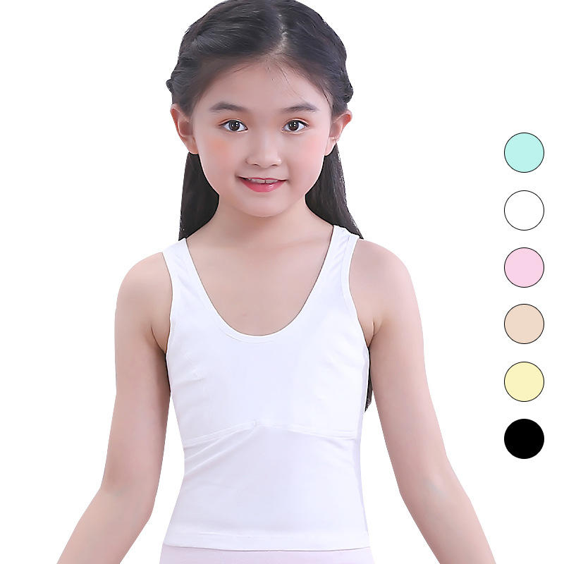 森之鼓夏季纯棉薄款女童薄款女孩中大童打底吊带童背心吊带衫内衣