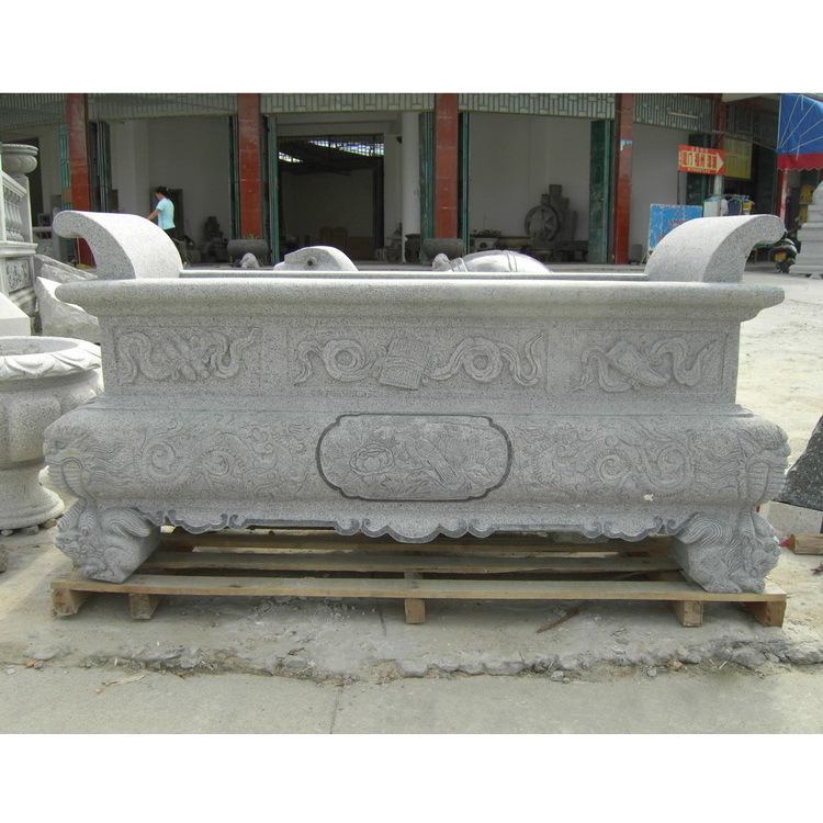 定制各种大理石汉白玉石材寺庙香炉石头供桌摆件石雕青石香炉出售
