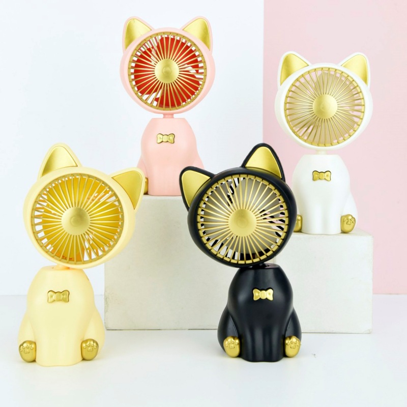 Cute Cat Desktop Charging Fan 1 When Wind Speed with Night Light Usb Charging Children's Toy Gift Wholesale