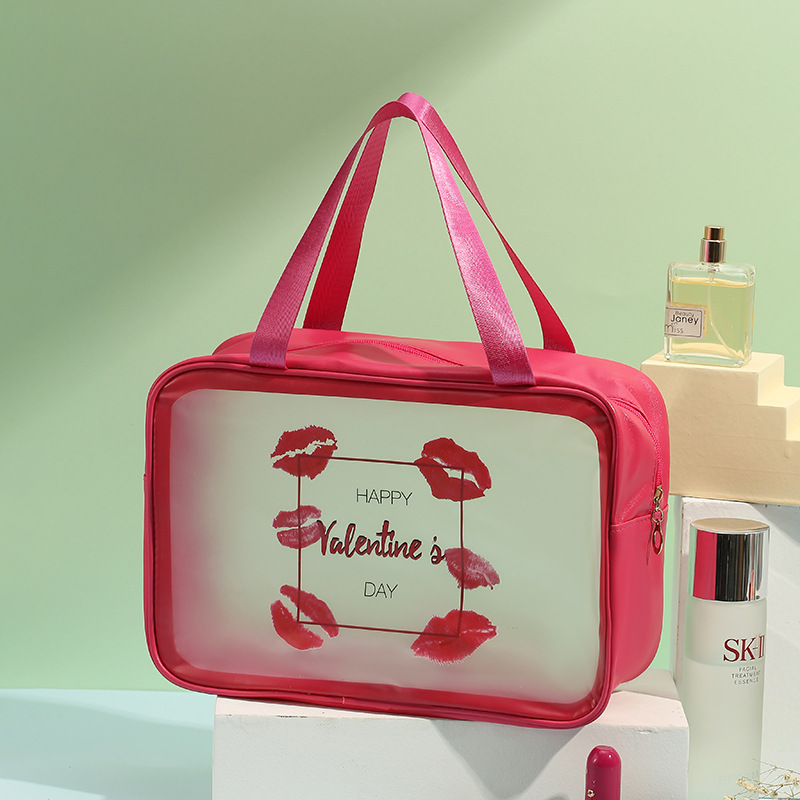 Waterproof Dry Wet Separation Cosmetic Bag PVC Simple Design Wash Bag Travel Cosmetics Toiletries Storage Bag