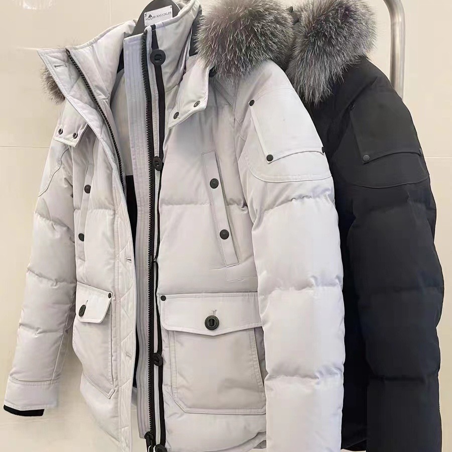 加拿大鹅剪刀羽绒服银狐毛领情侣滑雪服那女外套04女款07男款