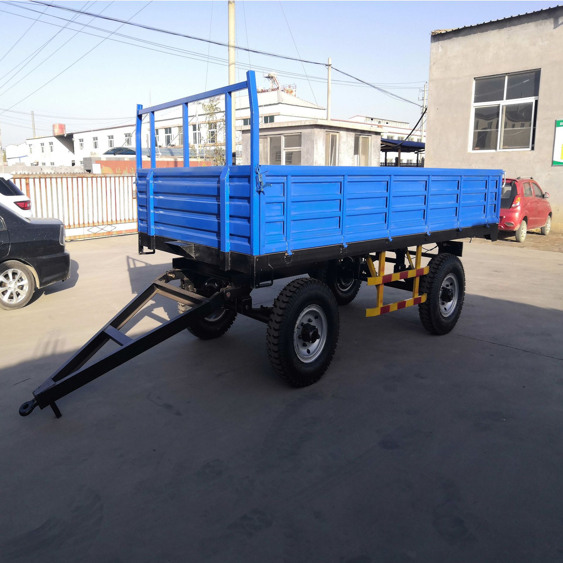 双轴拖车带自卸翻斗刹车 拖拉机悬挂拖车斗 3吨5吨大吨数拖车