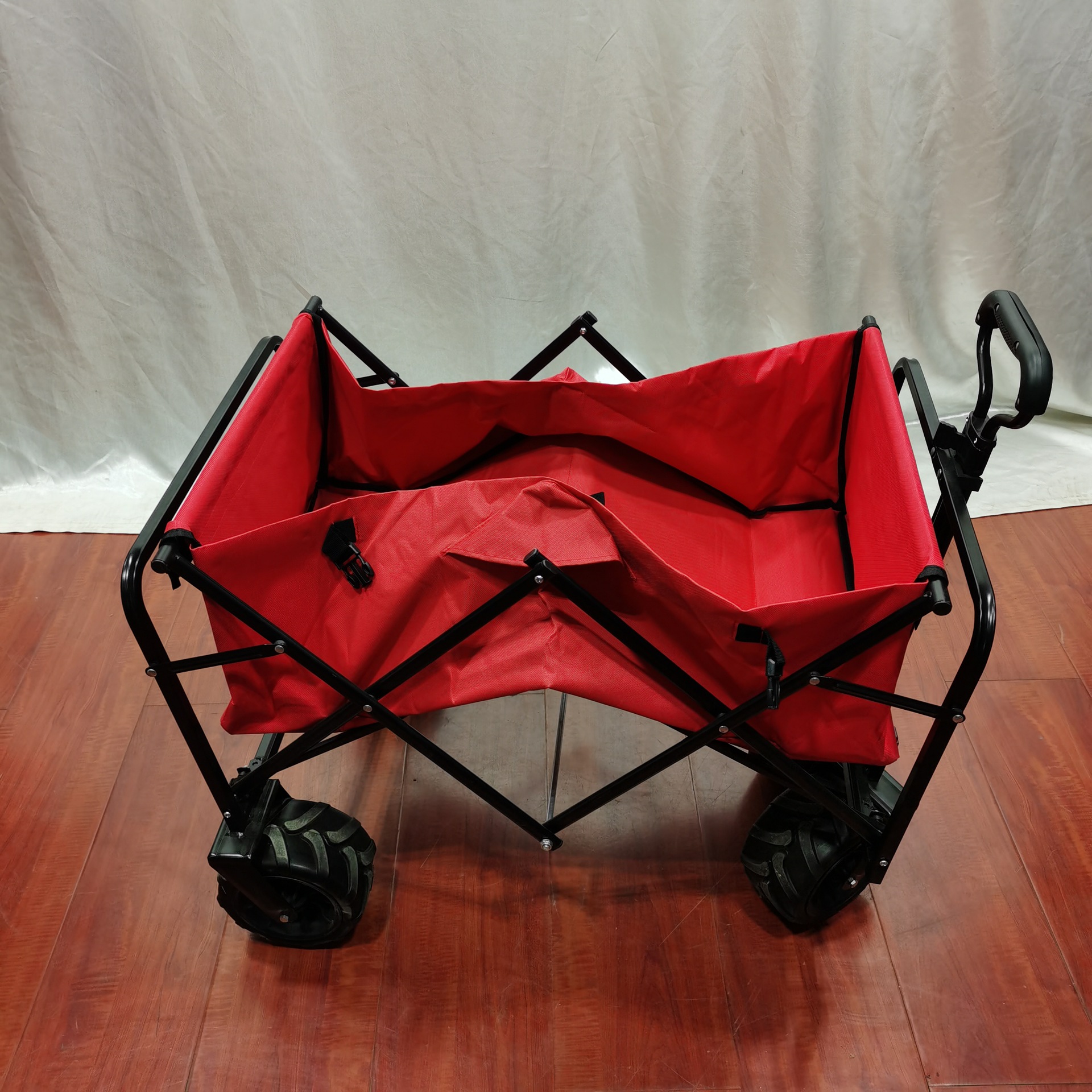 四轮折叠钓鱼工具车花园野营手拉布兜车休闲户外搬运车