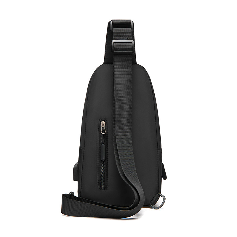 Cross-Border Chest Bag Men's 2022 New Shoulder Bag Simple Business USB Charging Backpack Outdoor Sports Messenger Bag
