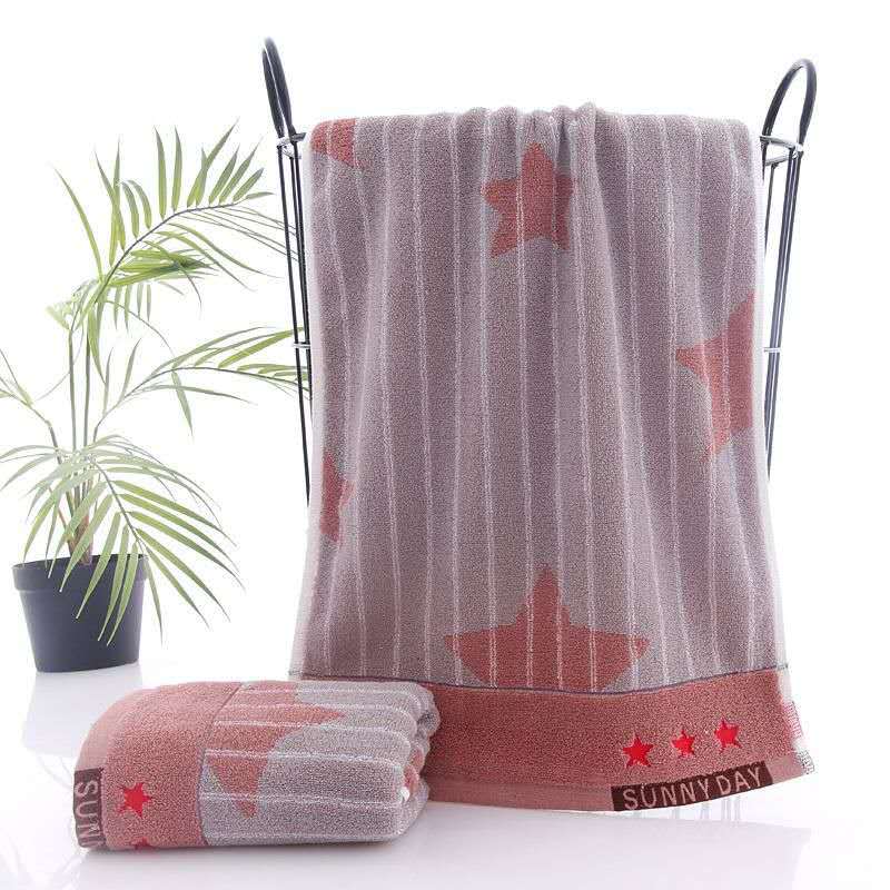 New European-Style Five-Pointed Star Cotton Towel 125G Fashion Couple Thickened Adult Face Towel Face Towel Manufacturer