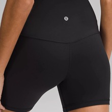 LULU新款带标裸感瑜伽短裤女三分高腰提臀速干运动骑行紧身瑜伽裤