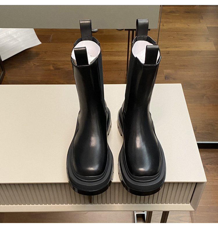 bv靴子烟筒靴情侣款云朵大底切尔西厚底中筒短靴骑士靴中筒靴