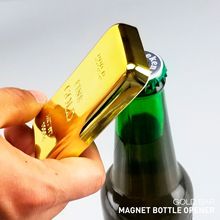 金砖磁铁啤酒开瓶器仿真金条酒启子磁吸开酒器冰箱贴促销礼品logo