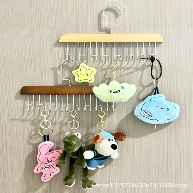 Wooden Internet Celebrity Sling Hanger Storage Hook Underwear Vest Pants Multi-Functional Household Clothes Eight Hanging Hook Support Wholesale