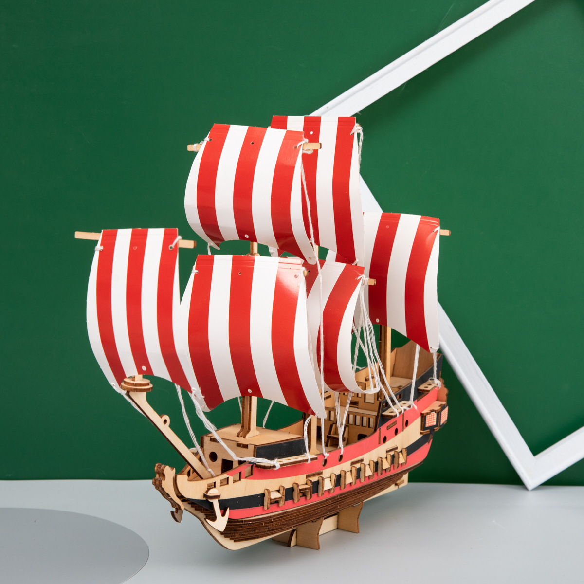 Hot Sale Cross-Border Stall 3d 3d Puzzle Model Handmade Wooden Assembled Ship Model Educational Diy Creative Toy Gift