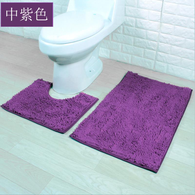 Encrypted Chenille Plush Carpet Bathroom Two-Piece Floor Mat Bathroom Absorbent Non-Slip Floor Mat Factory Supply