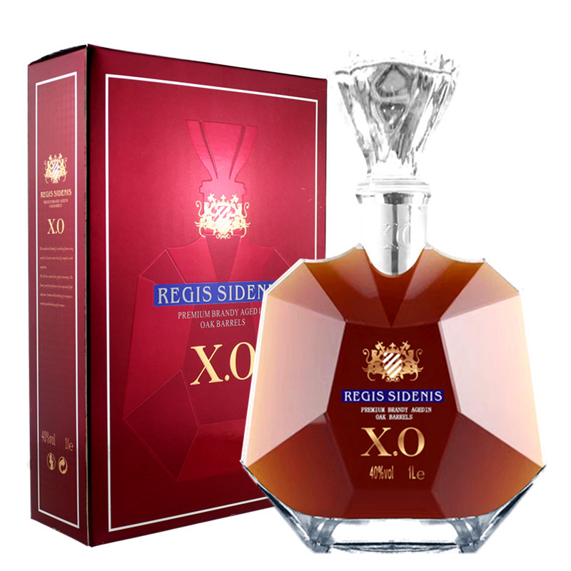 法国洋酒雷格尊尼xo白兰地1000ml礼盒装畅饮装40度烈酒夜店ktv