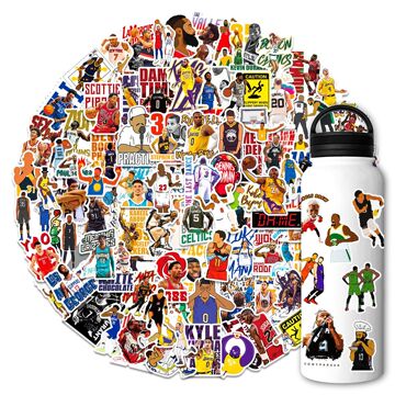 100张nba系列贴纸 科比詹姆斯库里手账贴纸 球星集合运动涂鸦贴画