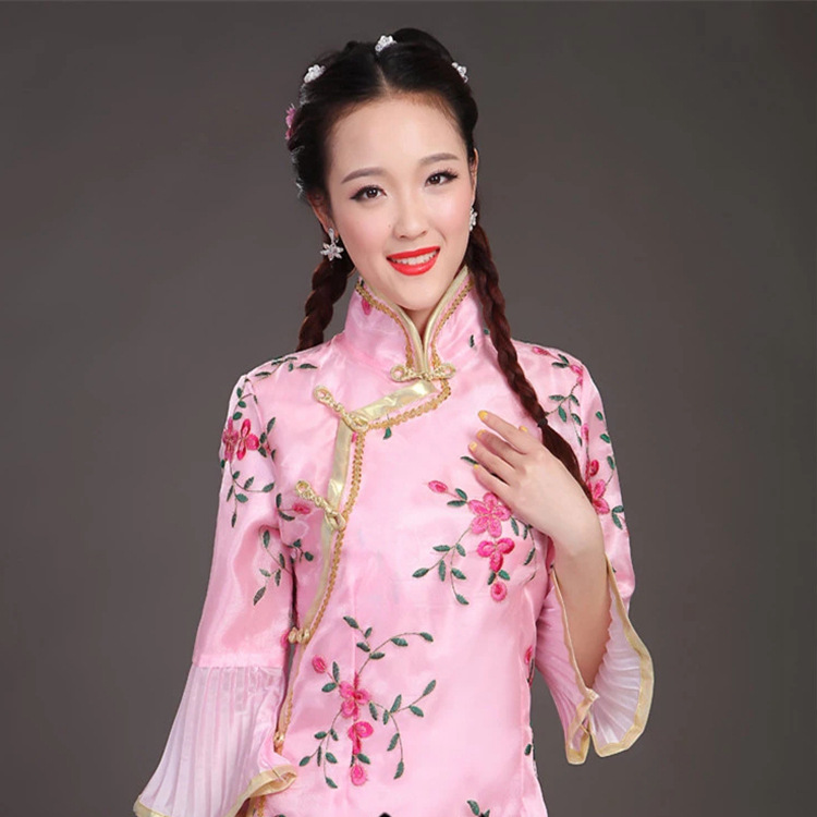 民国古装中式伴娘服小凤仙戏服小姐装儿童古筝演出服女舞台演出春