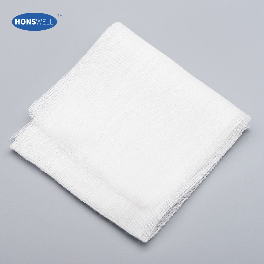 英文医用纱布块脱脂纱布片纱布垫伤口清洁护理敷料片外贸