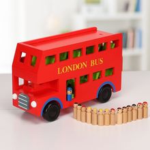儿童仿真宝宝巴士模型小车小人旅游大红巴士过家家玩具