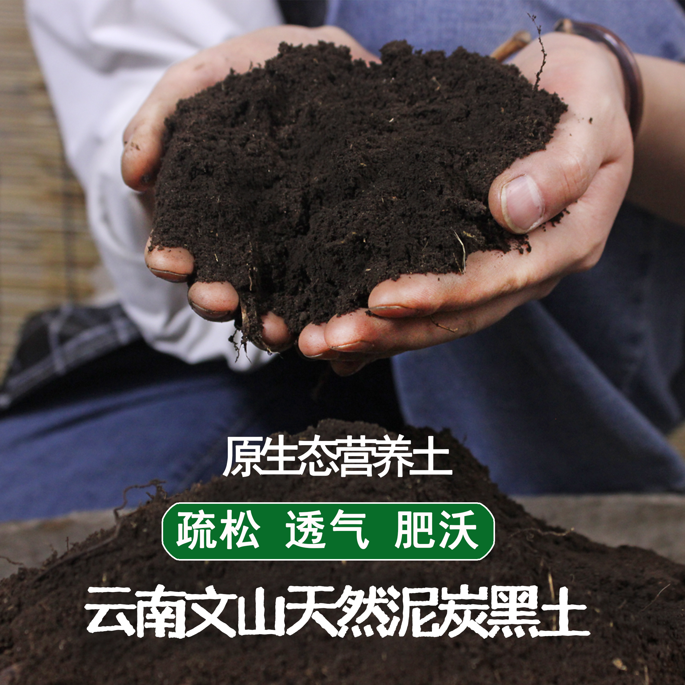 云南深山黑土保湿营养土山乌龟用土花土种植土腐殖土草炭土多肉土