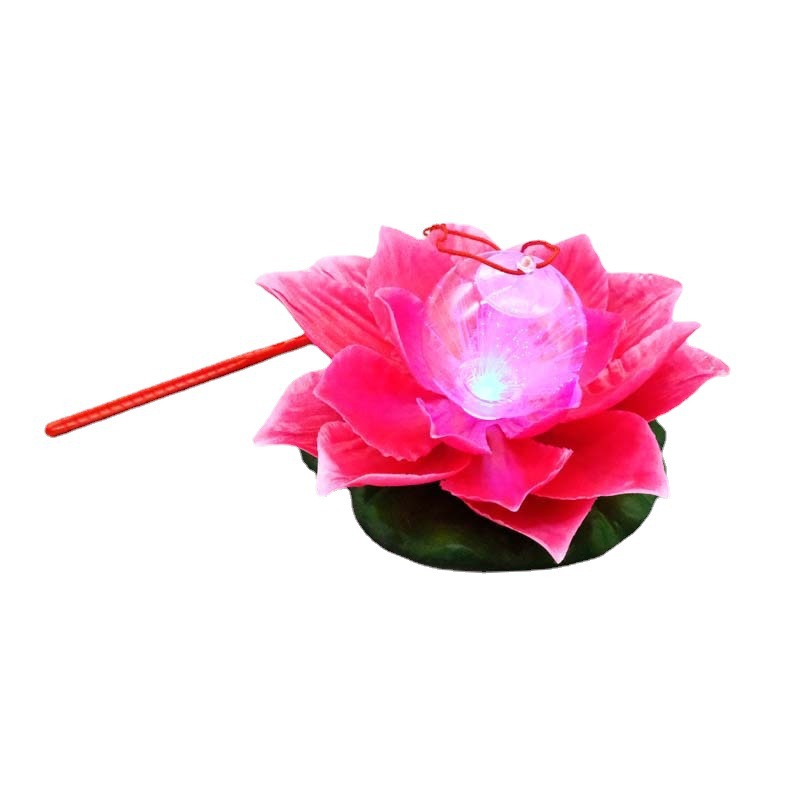 Portable Lotus Lamp Colorful Light Optical Fiber Lotus Lamp Hanfu Ancient Style Portable Decoration Lotus Lamp Photography Props