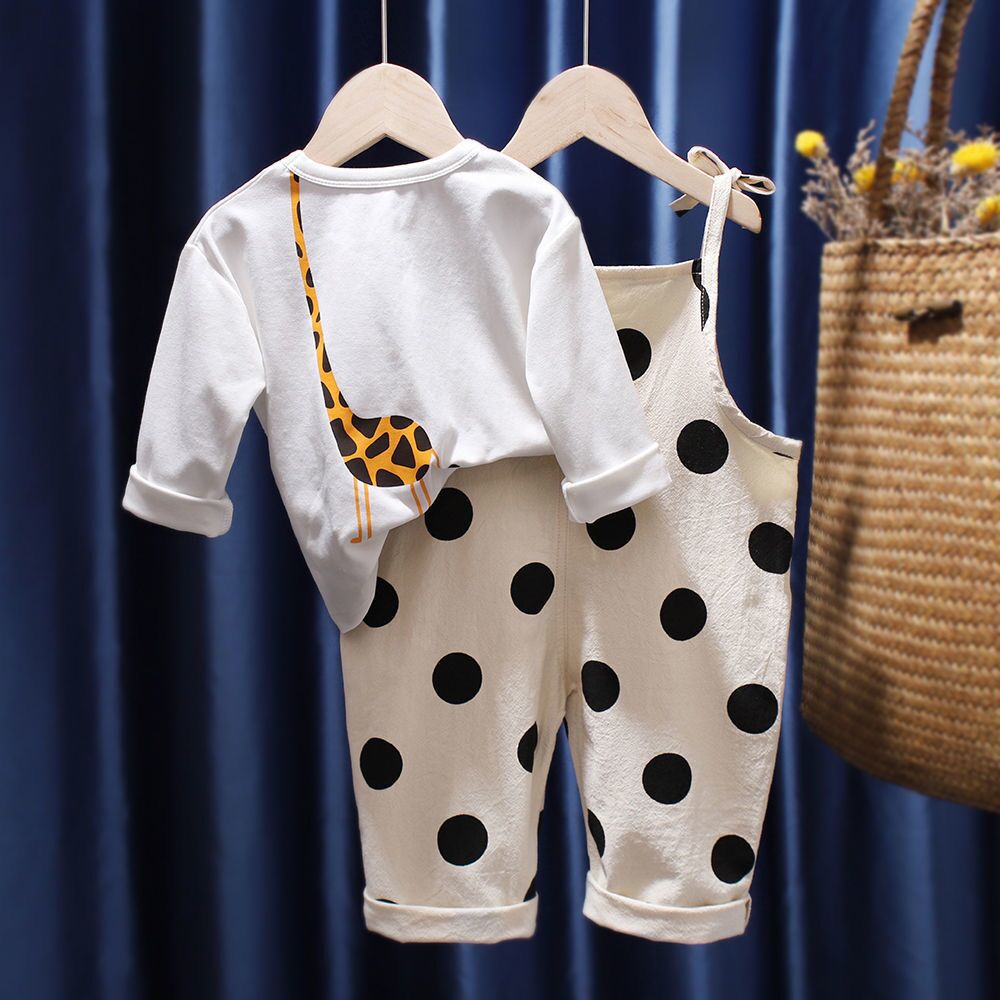 Girls' Suit 2024 Spring New Baby Overalls Spring and Autumn Cute Western Style Children's Autumn Clothes Baby Outing Baby Clothes