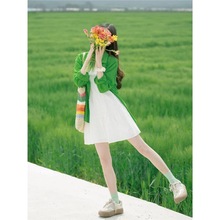 深圳南油夏装搭配一整套减龄漂亮洋气时尚休闲搭白色吊带裙子套装