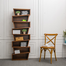 创意不规则落地多层实木书架简约家用客厅书房置物架展示架收纳架