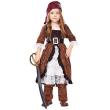 万圣节加勒比海盗服海盗女王Catrina套装 儿童Pirate舞台表演拍摄