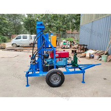 轮式折叠液压水井钻机 家用农田灌溉钻井机 便携牵引式打井机