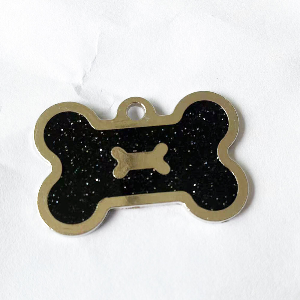 Spot Metal Zinc Alloy Double Bone Head Shape Dog Tag ID Pet Supplies Oil Dripping Pendant Laser Sculpture ID Tag